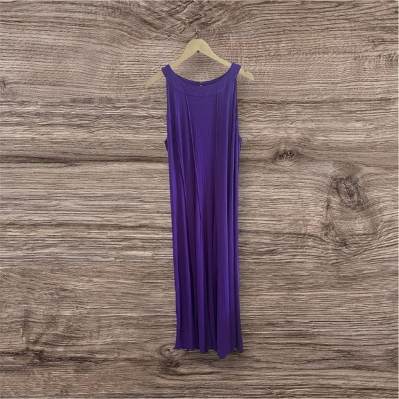 Ashley Stewart Purple  Maxi Dress Sleeveless A Keyhole Datail The Back 18/20 W - Picture 5 of 16